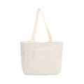 Minimalistische gebroken witte pluche draagtas met FASHION-label en lange schouderbanden - Wit