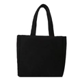 Large black corduroy tote bag for women with dual straps and spacious interior - Black