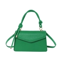 Elegante borsa in PU verde smeraldo con manico a torsione e dettagli in metallo dorato - Verde