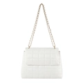 Sac à bandoulière matelassé blanc avec chaîne dorée et design minimaliste élégant - Blanc
