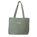 Borsa tote trapuntata verde fagiolo con motivo a rombi e ampi manici a spalla - Verde