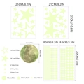 Adesivi murali fluorescenti con luna e stelle per decorazione camera dei bambini - Set da 5 Fogli (1 Luna + 2 Stelle + 2 Punti)