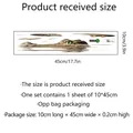 Size chart showing 45x10cm lurking crocodile PVC wall sticker dimensions and packaging info - 10*45cm