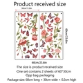 Lot de deux stickers muraux avec fleurs et papillons de 60x30cm pour décoration - 30*60cm*2 Feuilles