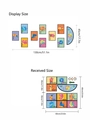 Detailed size chart for kids hopscotch floor sticker showing product dimensions - Basic Number Block Style (ZSZ1345)