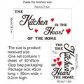 Specifiche dimensioni per adesivo da cucina 'The Kitchen is the Heart of the Home' decoro - Citazione da Cucina