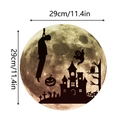 Detailed 29cm Halloween moon wall decal with silhouette of haunted castle and graveyard - Scary Castle and Ghosts Style (zsz2317)