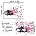Detailed dimension guide for eyelashes and butterflies wall stickers with sizing in cm - Pink Purple Eye Butterfly Style (ZSZ1192-A)