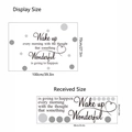 Tableau des tailles détaillé pour sticker mural avec citation inspirante et motivante - Devise Anglaise Avec Motif à Pois
