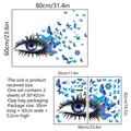 Creative eye and butterfly wall stickers in blue and purple, 80x60cm DIY decor set - Blue Purple Eye Butterfly Style (ZSZ1192-B)