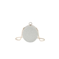 Elegante borsa da sera a sfera argento con paillettes e tracolla a catena oro - Argento