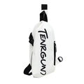 Marsupio minimalista in nylon bianco con stampa TENRGUN nera e tracolla regolabile - Bianco Sporco