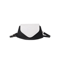 Modieuze zwart-witte crossbody tas met hartvormige flap en hoogwaardig kunstlederen design - Zwart