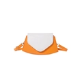 Modieuze crossbodytas met hartreliëf in oranje en wit contrastontwerp - Oranje