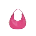 Chic rose red crescent hobo bag with crocodile embossed texture and gold hardware - Rose Red