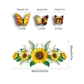 Adesivi murali farfalle 3D colorate e girasoli con guida alle taglie per decorazione - Set Combinato Girasole E Farfalla (zsz1323)