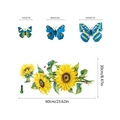Specifiche dettagliate delle dimensioni per adesivi murali girasole e farfalle 3D - Set Combinato Girasole E Farfalla Blu (zsz1339)