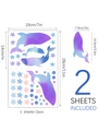 Detailed size chart for luminous watercolor whale and dolphin wall stickers 18x28cm - Luminous Whale Star (LS016-B)