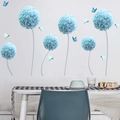 Blaue Hortensien Wandaufkleber mit Libellen und Schmetterlingen für Wohnzimmer - Blaue Hortensie Schmetterling (zsz1080) / 25x70cm (2er Pack)