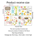 PVC Easter bunny wall sticker set with colorful eggs and flowers for home decoration - 25*35cm*4 Sheets