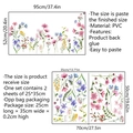 Dettagli di adesivi murali con fiori rosa e dimensioni per camera e decorazione - Piante e Fiori Freschi (DZY187-ZC)
