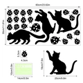 Luminous cat and ladybug wall stickers kit with 60x30cm size and fluorescent dots - Cat and Insect Luminous Set (LS019)