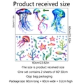 Onderwaterwereld PVC muurstickers met kwallen en koraal voor kinderkamer decoratie - 30*60cm*2 Vellen