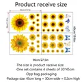Tableau des tailles pour stickers muraux tournesol 60x90cm comprenant 4 feuilles déco - Style Tournesol et Papillon (dzy116A)