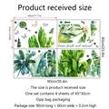 Gráfico de tallas de pegatinas de pared de hojas tropicales con cuatro láminas de PVC 30x45cm - 35x45