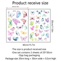 Set of colorful PVC butterfly wall stickers DZY126 for home decoration 40x30cm - 20*30cm*2PCS