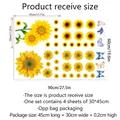 Tableau des tailles d'autocollants muraux tournesol et papillon, lot de 4 pièces 60x90cm - Style Tournesol et Papillon (dzy116B)