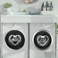 White heart bow Wash and Dry vinyl wall stickers for laundry room machine decoration - Heart Bow Style (yy781)