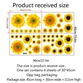 Stickers muraux tournesol et papillon, lot de 4 en PVC pour décoration, taille 90x60cm - Style Tournesol et Papillon (dzy116D)
