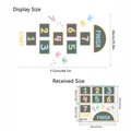 Tableau des tailles du sticker sol marelle montrant 112x66cm et 60x60cm de réception - Ensemble Standard