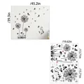 Guide des tailles des stickers muraux chat et pissenlit avec dimensions de 115x100cm posé - 50*35cm*2Pcs