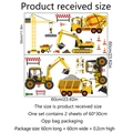 Construction vehicle wall decals featuring yellow excavators and cranes for kids rooms - 30x60cm * 2 Sheets