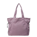 Waterproof purple nylon tote bag with large capacity and black drawstring detail - Purple