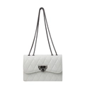 White quilted crossbody bag with stylish chain strap and chic metallic closure - Off White