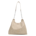Borsa tote minimalista bianco sporco con catena argentata e grande capacità - Bianco