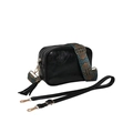 Bolso de cámara retro negro con correa bohemia y detalle de flecos para mujer - Negro
