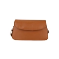 Elegante borsa a tracolla marrone con trama a coccodrillo e fibbia in metallo dorato - Marrone