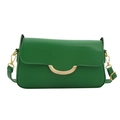 Bolso bandolera cuadrado verde de cuero sintético con elegante hebilla dorada de luna - Verde
