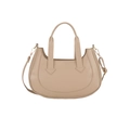 Retro beige Halbmond-Handtasche aus PU-Leder mit verstellbarem Schultergurt für Damen - Khaki