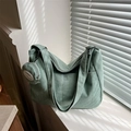 Sage green corduroy shoulder bag with matching round coin purse and zipper closure - Light Green With Pendant