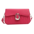 Sac bandoulière matelassé rouge rose pour femme avec boucle argentée et sangle réglable - Rose rosé