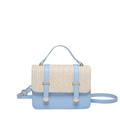Borsa a tracolla alla moda in tessuto azzurro e beige per donna elegante - Blu