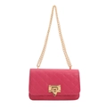 Magenta gesteppte Umhängetasche mit goldener Kette und Metallverschluss - Rosenrosa