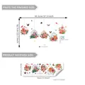 Floral birdcage wall decal with butterfly accents showing size guide and layout - 30x90cm