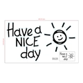 Dimensions détaillées du sticker mural 'Have a NICE day' avec soleil, taille 40x23cm - Have A Nice Day (D155) / 40x23cm / Noir