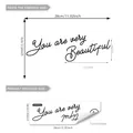Tabella taglie con dimensioni 28x9cm per l'adesivo specchio You are very Beautiful - You are very Beautiful (D14008) / 10x30cm